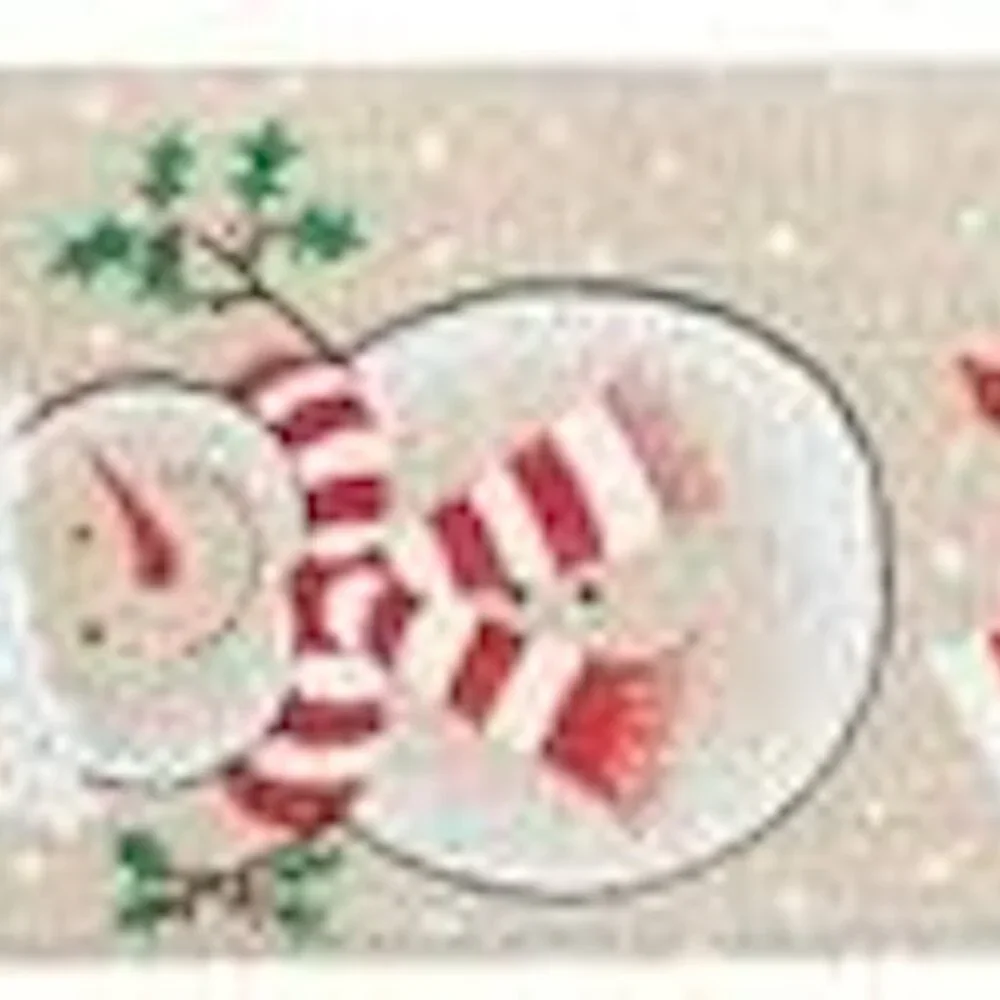 Glitter Snowman Wired Edge Burlap Ribbon Christmas Craft DIY Supplies